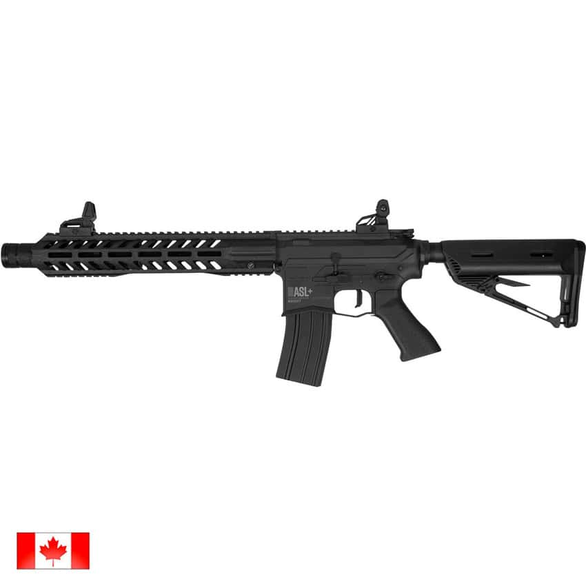 Black tactical paintball marker with adjustable stock and high-performance barrel for competitive paintball games. Perfect for enthusiasts seeking reliable and premium paintball equipment.