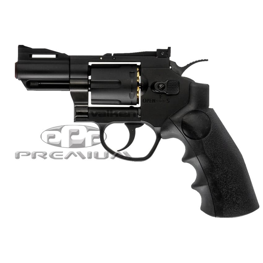 Black tactical paintball pistol with ergonomic grip and tactical features for professional paintball gameplay.
