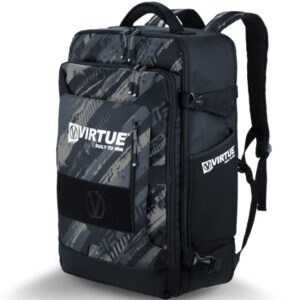 Durable Virtue paintball gear backpack with multiple compartments and padded straps for optimal storage and comfort.