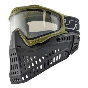 High-quality paintball mask with clear visor, tactical design, and ventilation for enhanced safety and visibility during paintball games. Perfect for players seeking premium protection.