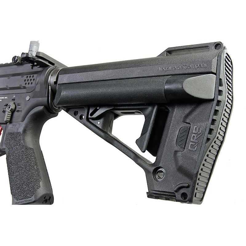 AR-15 style tactical airsoft gun, black rifle with adjustable stock and quad rail handguard for accessories, premium paintball products.