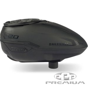 A high-quality Bunkerkings CTRL2 Loader in black, designed for reliable paintball performance. Perfect for competitive play, featuring advanced feeding technology and durable construction.