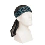 HK Army Pulse Black headwrap with breathable mesh and adjustable tie for paintball players.