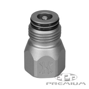 Silver HK Army Tank Reg Extender for paintball markers, designed for durability and performance, compatible with premium paintball products.
