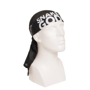 Premium paintball headwrap with Snake God Carnage design, ideal for paintball players, featuring moisture-wicking fabric and adjustable fit.