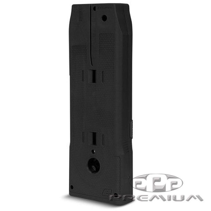 Black Planet Eclipse CF20 continuous feed 20 round magazine for paintball markers, durable and reliable for competitive paintball gameplay.